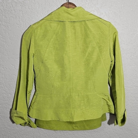 Lafayette 148 Stylish Chartreuse Women's Linen Blend Jacket - Picture 2 of 14